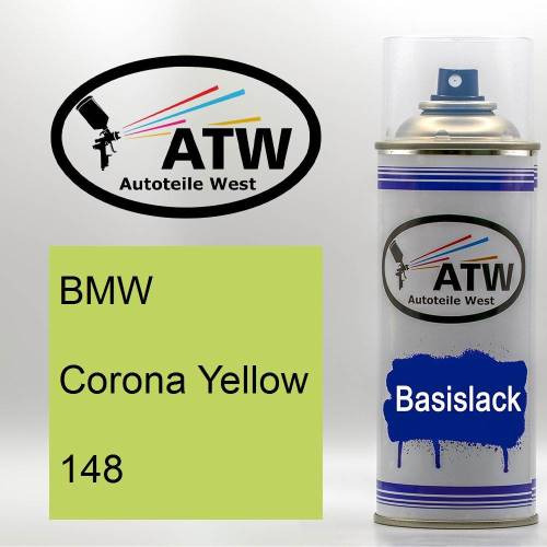 BMW, Corona Yellow, 148: 400ml Sprühdose, von ATW Autoteile West.